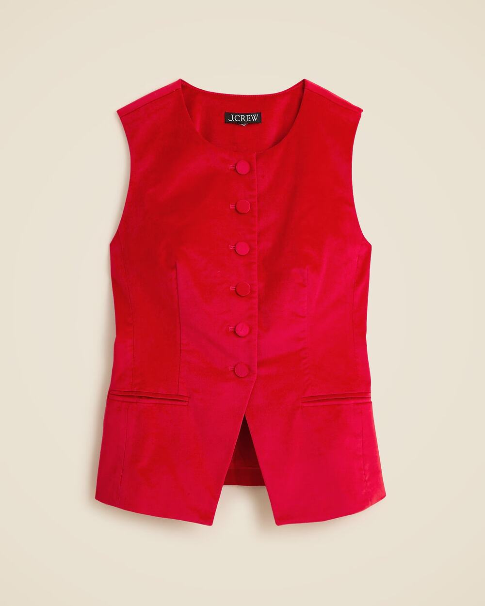 NWT J Crew Essential Cutaway Vest Top in Velvet Radiant Ruby Size 8